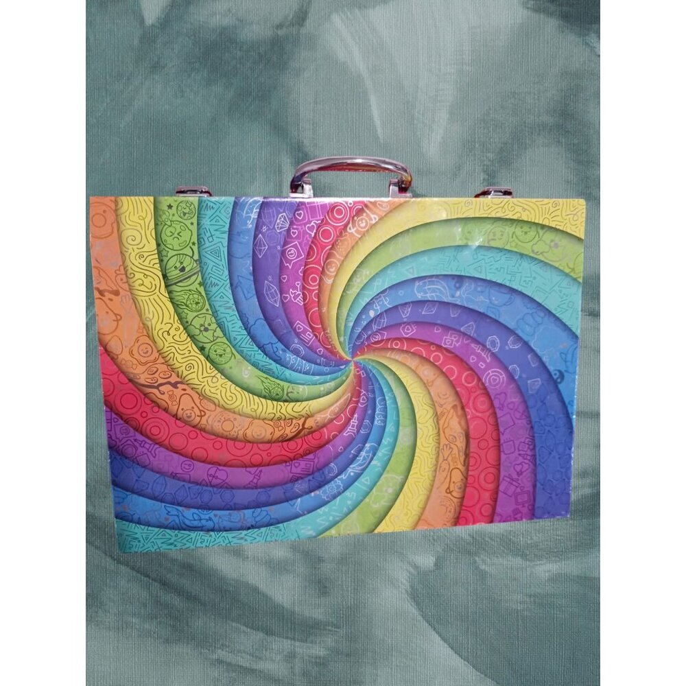 Crayola Art Case Rainbow Design Creativity Set With Markers Crayons Colored Pen - Picture 4 of 4